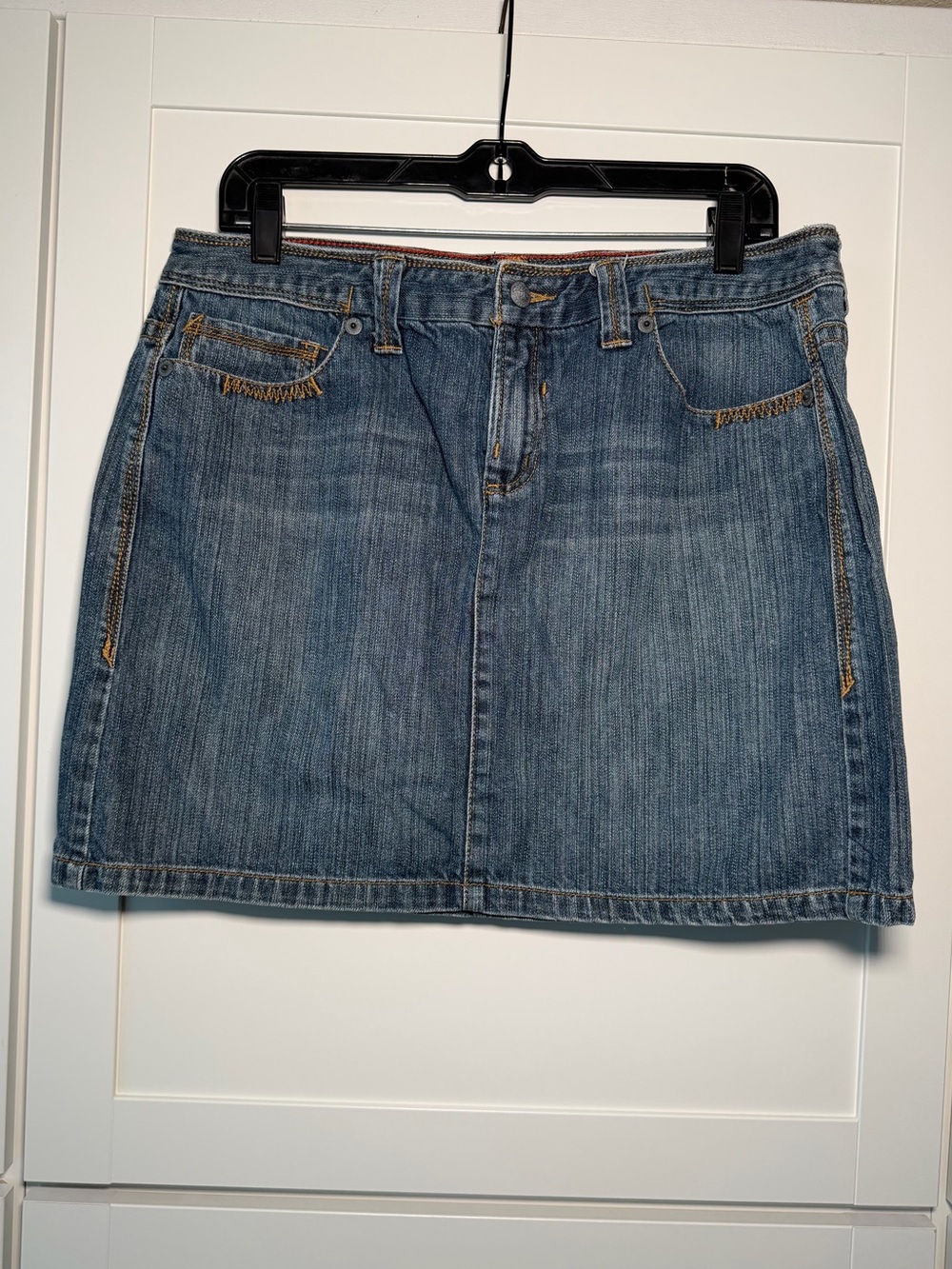 Vintage Y2K Tommy Hilfiger Blue Denim Stitched Jean Mini Skirt Baddie Preppy